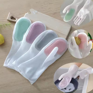 Gants de lavage de vaisselle magiques imperméables et antidérapants, brosse à vaisselle en silicone pour la maison - Product Image 6