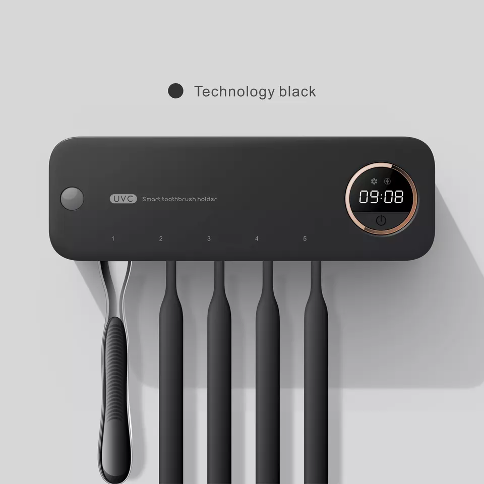 Настенный держатель для зубных щеток 5 в 1, УФ-световой стерилизатор, дезинфекция, держатель для дезинфицирующего средства для зубных щеток, коробка