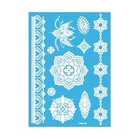 Inde Mehndi Design marron rouge marron Sexy doigt main tatouage autocollants pour femmes tatouage au henné pleine main temporaire