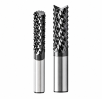 Fraise à maïs en fibre de carbone G10 robuste 3*3.175*12*38, fraise à queue en carbure massif pour CNC, outil de coupe CFRP résistant aux bris