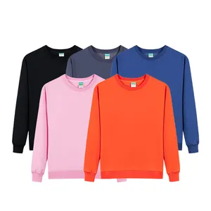 New Design Printed Polyester Simple Sweatshirt Casual Soft Colorful Cotton Men's Crew Neck Unisex Hoodies Sweatshirts