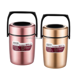 Boîte à lunch <span class=keywords><strong>hermétique</strong></span> portable en acier inoxydable 304, boîte à lunch thermique à double couche, récipient pour aliments, chauffe-aliments - Product Image 3