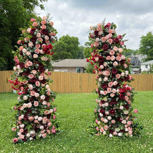 D-HOA055 Wholesale greenery horn flower arch artificial <b>rose</b> horn flower arch wedding white horn flower arch backdrop silk decor - Product Image 6