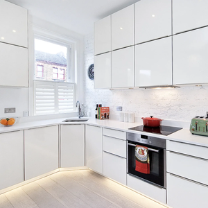 Skyline personalizado al por mayor diseños blancos muebles de cocina baratos armario de cocina Modular - Product Image 1