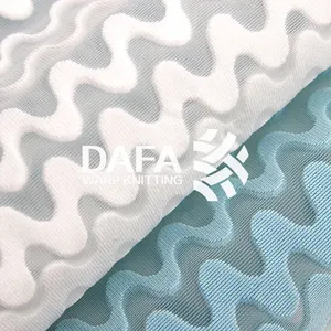 Dafa 100% 涤纶3D网片渐变波浪形提花面料