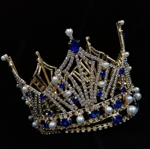 มงกุฎนางงามไข่มุกชุบทองทั้งแผ่นทรงกลมสวยงาม - Product Image 4