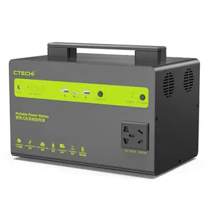 CTECHI Batterie au lithium Batterie rechargeable Batterie externe Générateur solaire portable d'urgence 300W Centrale électrique potable