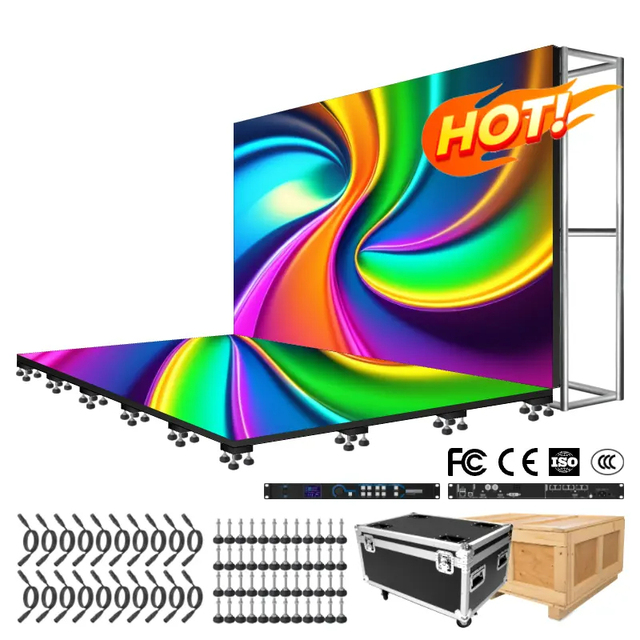 P4.81 Interactive Video Floor Tile LED Screen with SDK for Elevator Wayfinding and Immersive 3D Wall Dance Floor Display