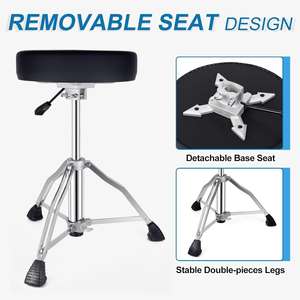 Cojín redondo en forma de cilindro Taburete de tambor al por mayor Taburete de tambor de elevación de estilo de caballo Cilindro de <span class=keywords><strong>jazz</strong></span> <span class=keywords><strong>Piano</strong></span> de elevación fijo giratorio - Product Image 2