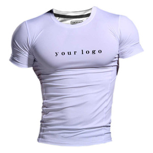 T-shirt de sport athlétique personnalisé pour homme, t-shirt de compression à manches courtes pour homme, t-shirt de course et de gym ajusté - Product Image 4