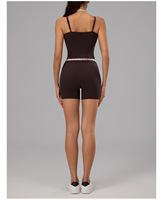 Ensemble de yoga 4 pièces pour femme, color block, débardeur à bretelles réglables, pantalon large, vêtements de danse et de fitness, tenue de sport