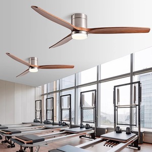 Solid Wood <b>Ceiling</b> <b>Fan</b> Light With Led Fixed Blade For Home Living Room Bedroom Inverter Integrated Low Rise Design - Product Image 1
