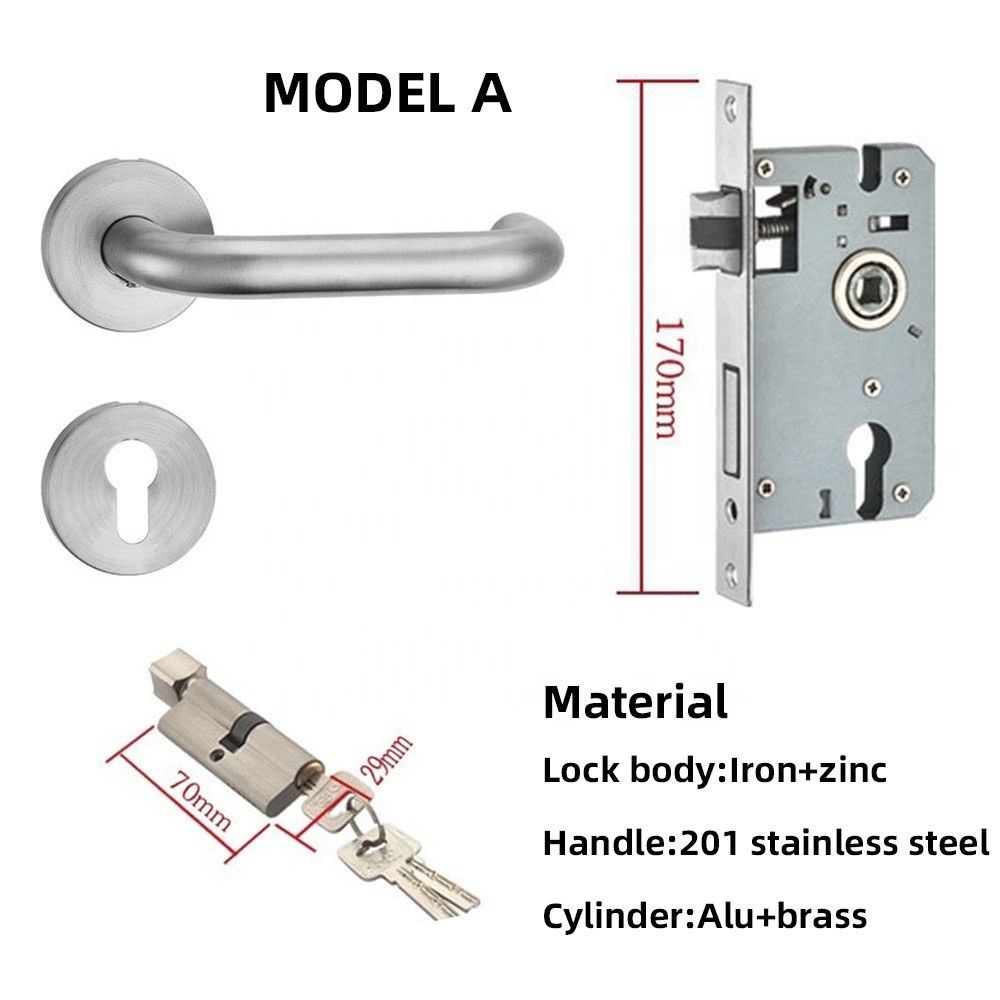 Wholesale Southeast Asia Africa Most Popular Stainless Steel Door Lock Set Household Channel Mortise Handle Door Lock · image 3