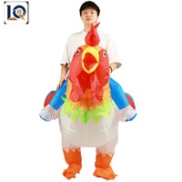 Costume de mascotte de cycliste de Noël transfrontalier, dessin animé, unisexe, pour adulte, accessoires de performance pour fête, festival, coq gonflable coloré
