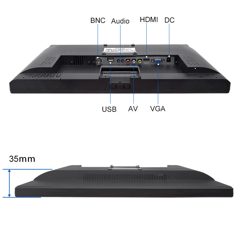 18.5 Inch Industrial Display HD-MI USB Resistive Touch Wide Screen Plastic TFT VESA Wall Mounted Industrial Monitor