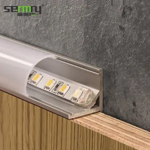 Modern yeni tasarım duvar alüminyum karo çerçevesi şerit seramik aksesuarları şeritler led aydınlatma profili