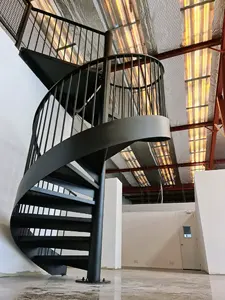 ECT 2023 Modern Outdoor Steel Stringer Spiral Staircase Steel Stairs