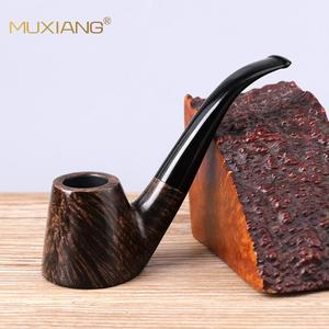 Muxiang Briar Wood Tobacco Pipe Bent Shape 9mm Filter Handmade Smoking Pipe - Product Image 1