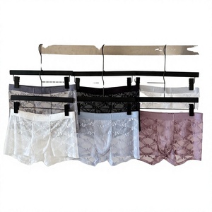 Calzoncillos Boxer de Seda de Hielo para Hombre, Antibacterianos, Transpirables, con Encaje Jacquard, Hidratantes, Suaves, Elásticos, Transparentes - Product Image 3
