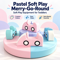 Manège doux pour enfants, thème voiture de dessin animé pastel, équipement de jeu intérieur pour tout-petits, matériel de location pour centre