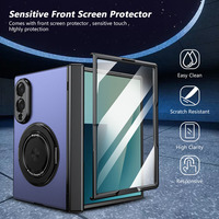 Funda Magnética Plegable 360 para Samsung Galaxy Z Fold 8 Wide 7 °   Funda Protectora Completa Antigolpes y Antihuellas con Anillo Metálico