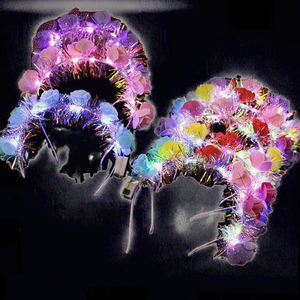 Venta al por mayor nuevo diseño LED flor diadema luminosa <span class=keywords><strong>guirnalda</strong></span> pelo aro juguetes para niños pequeños regalos Venta caliente para la graduación - Product Image 2