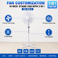 Ventilateur sur pied, mural et de bureau Rihuang 3-en-1 de 16 pouces pour chambre, salon, bureau, hôtel, usage domestique – Fabrication OEM