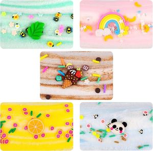 Cloud Slime <b>Kit</b> with Ice Cream, Lemon, Panda, Mint Leaf Cute Charms, Soft and Mild, Stress Relief Slimes Toy for Kids - Product Image 4