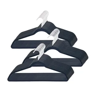 Perchas <span class=keywords><strong>de</strong></span> Plástico <span class=keywords><strong>de</strong></span> Nailon para Armario, Antideslizantes, Negras, Clásicas, Populares, <span class=keywords><strong>de</strong></span> Alta Calidad, Precio al por Mayor - Product Image 1