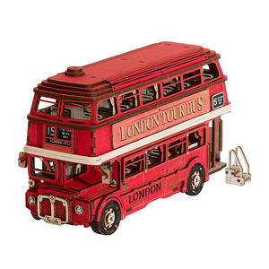 Robotime <span class=keywords><strong>Rolife</strong></span> <span class=keywords><strong>DIY</strong></span> Toys Kit de modèles assemblés à la main TGM02 London Tour Bus 3D Puzzles en bois - Product Image 1