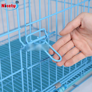 Di alta qualità di ferro di grandi dimensioni in metallo gabbia per cani con vassoio di plastica resistente e forte canile uso esterno nero ad alta resistenza di colore nero - Product Image 6