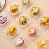 Boîte d'emballage en plastique PET transparente carrée de 1 mm d'épaisseur pour gâteaux de lune, peaux de neige et pâtisseries au jaune d'œuf