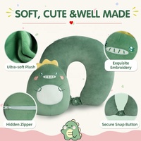 Coussin de voyage en velours pour enfants 2-en-1, oreiller de voyage déformable pour enfants, oreiller en peluche doux en forme de U avec un adorable animal