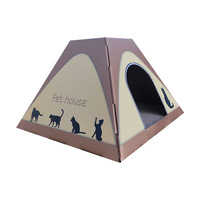 Cama y Rascador para Gatos 2 en 1, Diseño Moderno, Corrugado, Portátil, para Uso en Interiores y Exteriores, 2 Colores, para Gatos de Menos de 7 kg