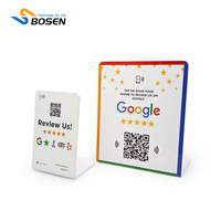 Tarjetas NFC Personalizadas para Reseñas de Google, Soporte con Código QR Impreso, Letrero NFC para Reseñas de Google, Exhibición de Marketing con Opiniones de Clientes