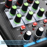Console de mixage audio USB mini 4 canaux avec effets de réverbération pour PC, streaming en direct, DJ, performance sur scène, professionnel
