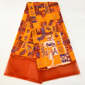 Thiết Kế Phong Cách Mới Lưới Thêu Vải Nhung Vải <span class=keywords><strong>Sequin</strong></span> Thêu Ren Vải Cho Váy Cưới - Product Image 6