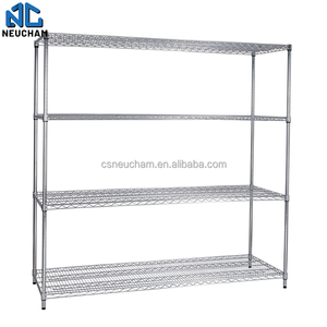 Estante de Malla Metálica Cromada de 4 Niveles con Protección Contra la Corrosión para Uso Industrial y Doméstico - Product Image 6