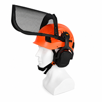 Casque de sécurité forestier professionnel ANT5PPE 4 en 1 avec écran facial en maille et protection auditive pour travaux avec tronçonneuse (EPI)
