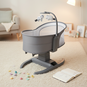 Silla Mecedora Eléctrica para Bebé Mastela, <span class=keywords><strong>de</strong></span> Metal y Plástico, <span class=keywords><strong>Cuna</strong></span> Inteligente para Recién Nacidos, Capacidad <span class=keywords><strong>de</strong></span> Carga <span class=keywords><strong>de</strong></span> 12 kg/18 kg, 0-3 Meses - Product Image 1