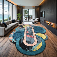 Tapis et carpettes modernes en laine à poils coupés géométriques capitonnés, grand tapis de sol pour salon