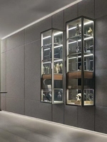 Vitrine en verre avec cadre en aluminium écologique XUNKAIFactory, éclairage LED intégré, rangement pour dressing, idéale pour villa/hôtel
