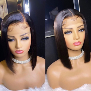 Perruque en cheveux humains vierges, sans colle, cuticules alignées, prête à être expédiée, vente en gros, dentelle transparente, perruque courte bob - Product Image 5