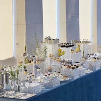 Fabricant personnalisé OEM/ODM présentoir de fête de mariage eau claire blanc Buffet acrylique présentoir de nourriture risers cubes pour