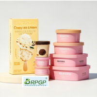 Boîte en carton blanc personnalisable avec logo, pliable, pour bâtonnets de crème glacée croustillante, bâtonnets de crème glacée, boîte en papier de qualité alimentaire pour aliments congelés