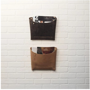Bolsa de almacenamiento creativa para pared, estantería/organizador de pared de cuero PU, adecuada para guardar teléfonos móviles y otros objetos pequeños. - Product Image 1
