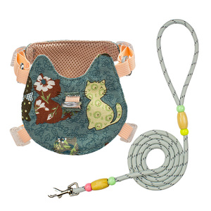 Harnais pour animaux de compagnie respirant et réglable, anti-évasion, avec laisse - Product Image 3