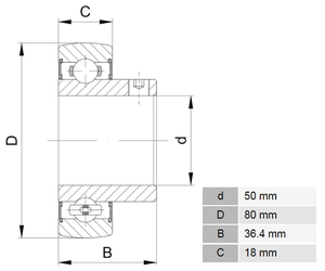 Kart Special Bearing SB208/210ZZC4 SB208zz-50mm ID 50mm OD 80mm - Product Image 4