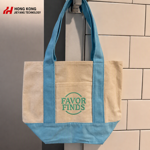 Bolsa Azul Promocional Personalizada con Logotipo Bordado, Bloques de Color Pastel, Cierre de Cremallera, Asa de Hombro, Reutilizable y Ecológica - Product Image 2
