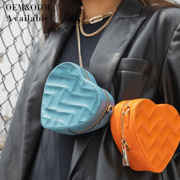Heart Shaped Purse Designer, Famous Brands Leather Shoulder Crossbody Bag Chain Clutch Evening Bag Women Quilted Handbag/